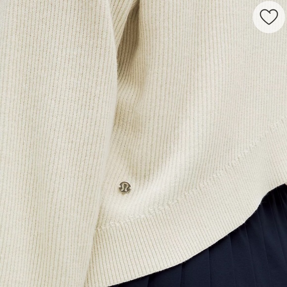 BOGO! Lululemon Reversible Crossover Ribbed Knit Sweater Bone M - Picture 3 of 11